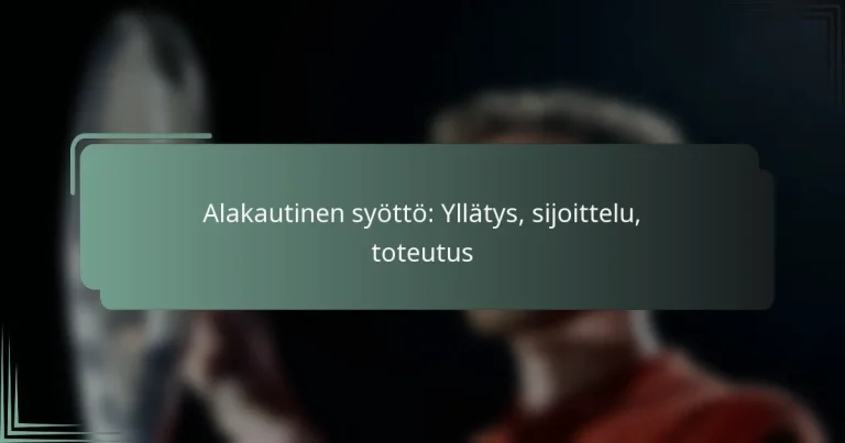Alakautinen syöttö: Yllätys, sijoittelu, toteutus