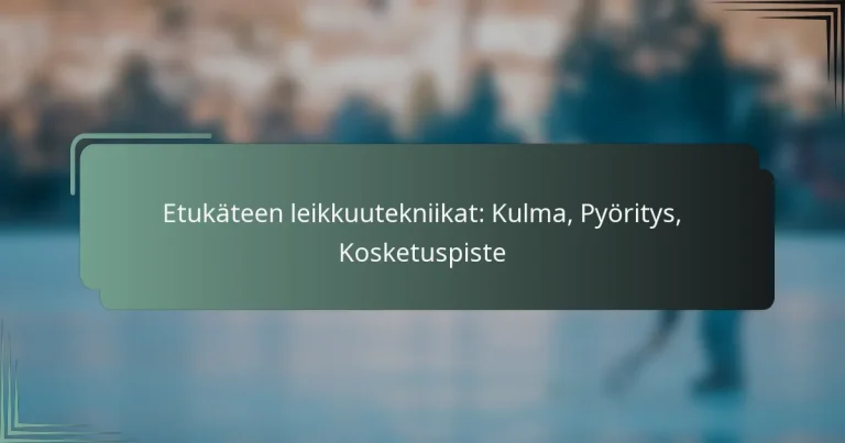 Etukäteen leikkuutekniikat: Kulma, Pyöritys, Kosketuspiste