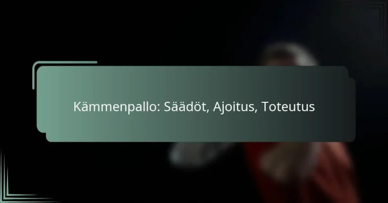 Kämmenpallo: Säädöt, Ajoitus, Toteutus