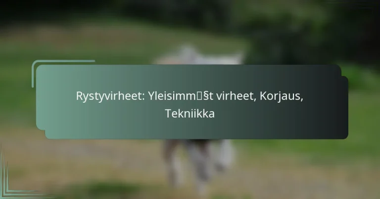 Rystyvirheet: Yleisimmät virheet, Korjaus, Tekniikka